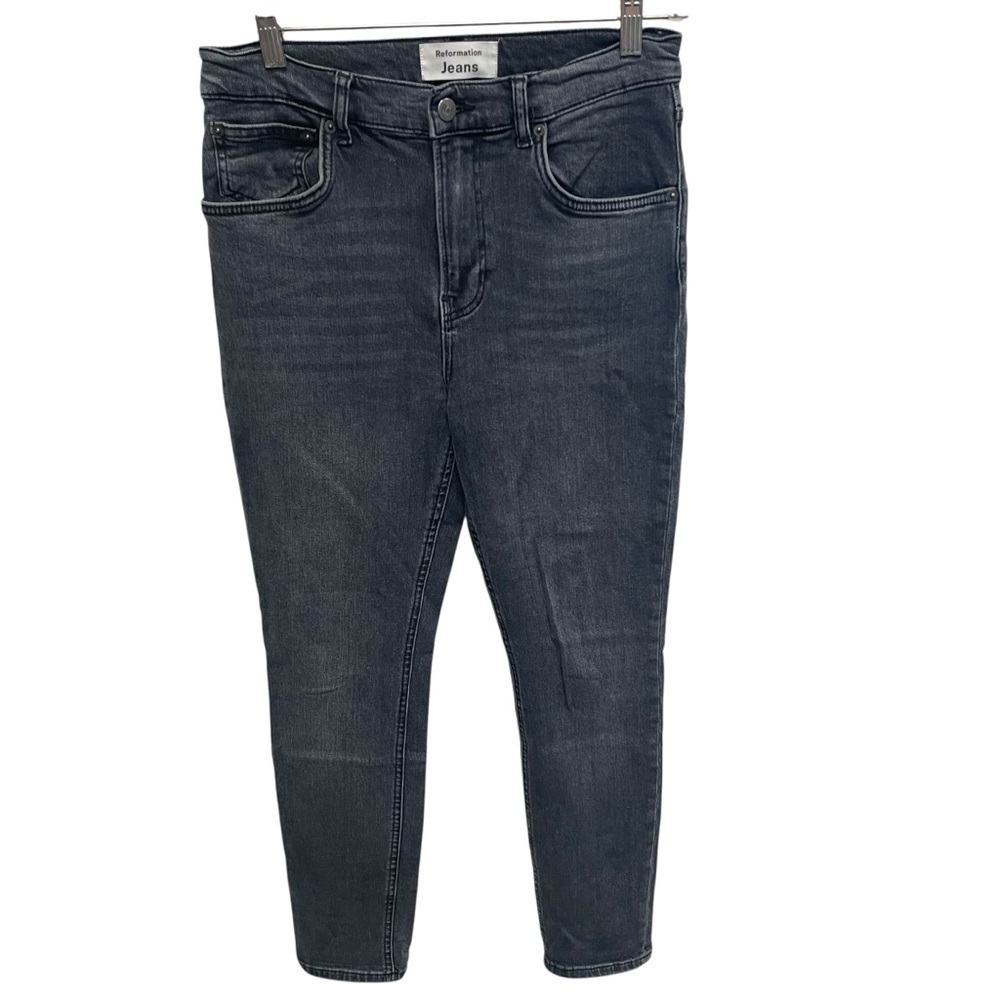 Reformations jeans women’s black skinny leg high rise size 28 grunge Gibson wash